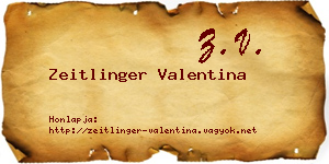 Zeitlinger Valentina névjegykártya